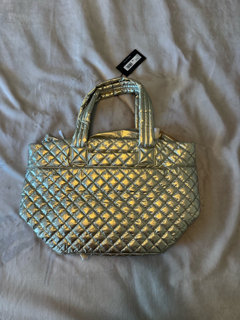 NWT Limited Edition MZ Wallace Quilted Tote Bag, Platinum - Picture 3 of 10